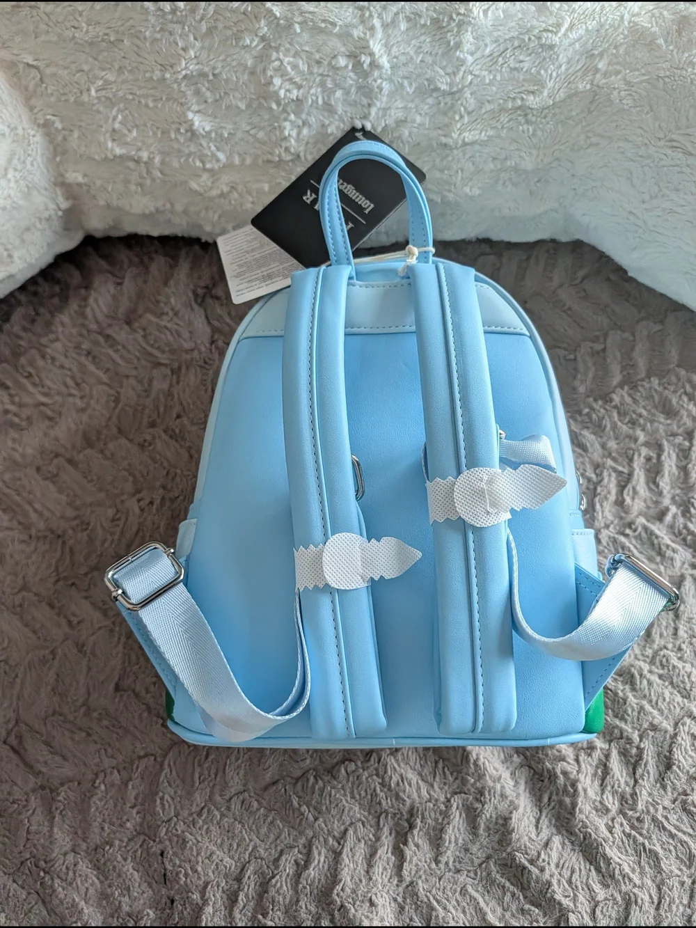 Loungefly Light Blue Kids Mini Backpack with Playful Nature Characters